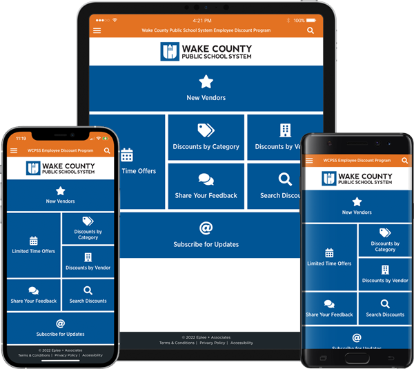 WCPSS Employee Discount Program Mobile App Screenshots