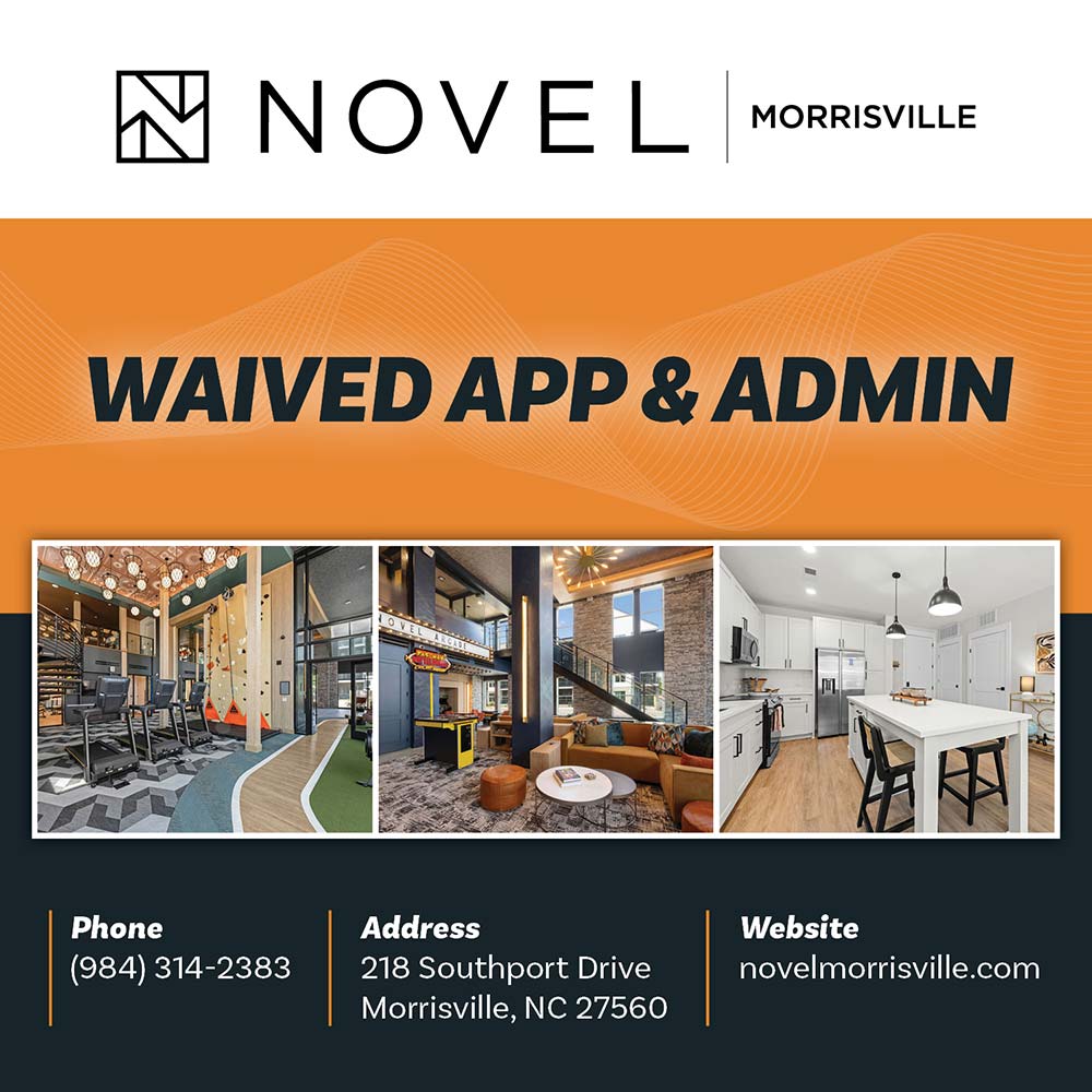 Novel Morrisville - WAIVED APP & ADMIN<br>Phone
(984) 314-2383<br>Address
218 Southport Drive
Morrisville, NC 27560<br>Website
novelmorrisville.com